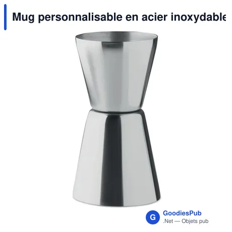 Mug personnalisable en acier inoxydable avec logo