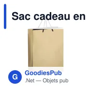 Sac cadeau en papier FSC personnalisable 30 x 40 cm avec logo - Or ou argent - Miniature 3