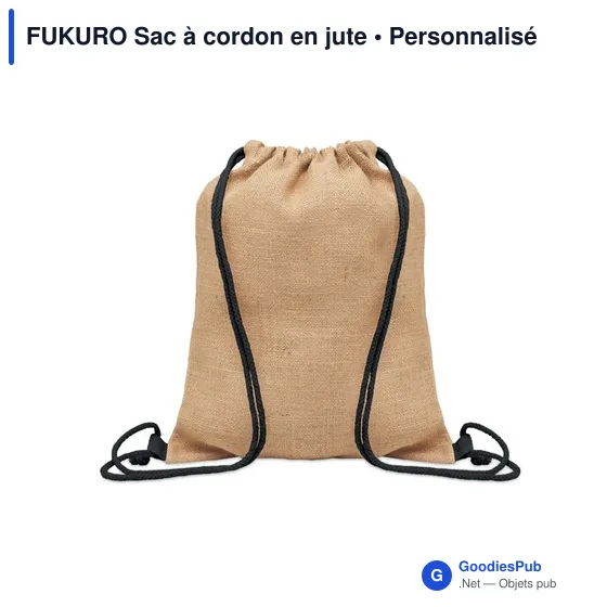 FUKURO Sac à cordon en jute - Image 5
