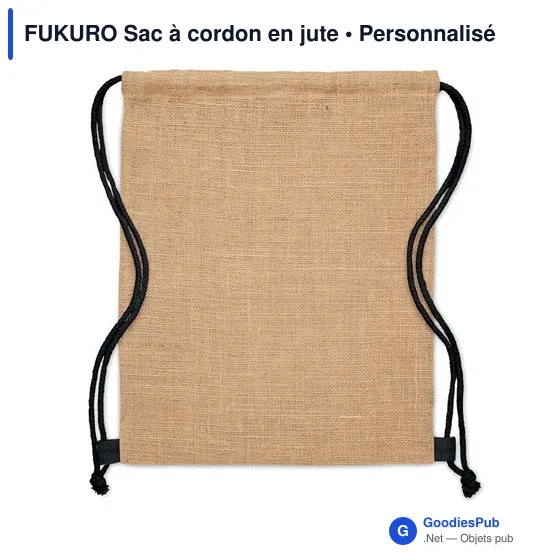 FUKURO Sac à cordon en jute - Image 6