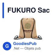 FUKURO Sac à cordon en jute - Miniature 7