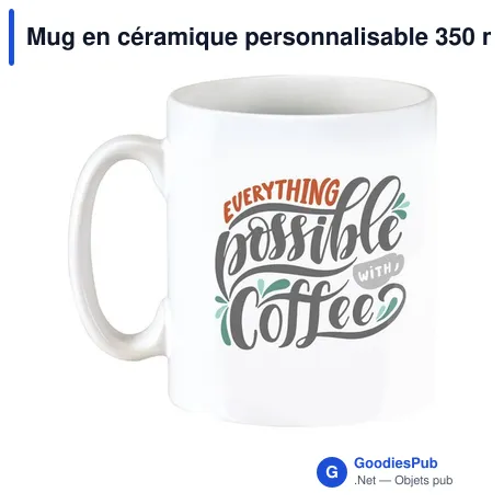 Mug en céramique personnalisable 350 ml avec logo