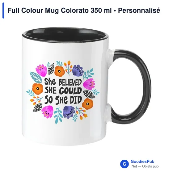 Mug en céramique personnalisable 350 ml avec logo - Full Colour Mug Colorato - Image 2
