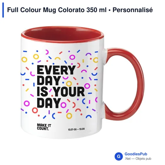 Mug en céramique personnalisable 350 ml avec logo - Full Colour Mug Colorato - Image 7