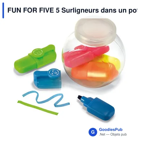 FUN FOR FIVE 5 Surligneurs dans un pot