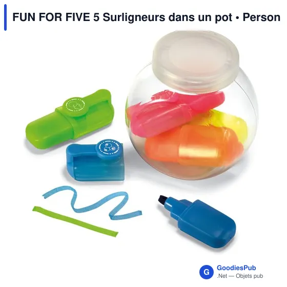 FUN FOR FIVE 5 Surligneurs dans un pot - Image 1