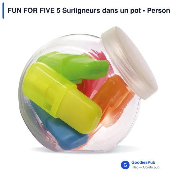 FUN FOR FIVE 5 Surligneurs dans un pot - Image 2