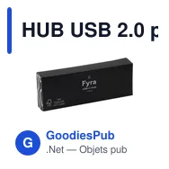 HUB USB 2.0 personnalisable en bambou avec logo - Fyra Bamboo Hub - Miniature 3