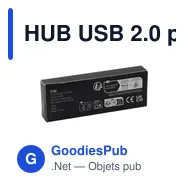 HUB USB 2.0 personnalisable en bambou avec logo - Fyra Bamboo Hub - Miniature 4
