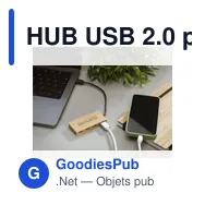 HUB USB 2.0 personnalisable en bambou avec logo - Fyra Bamboo Hub - Miniature 5