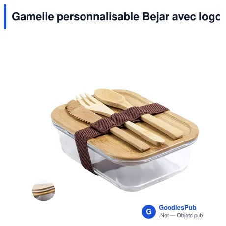 Gamelle personnalisable Bejar avec logo - Boîte à lunch en verre
