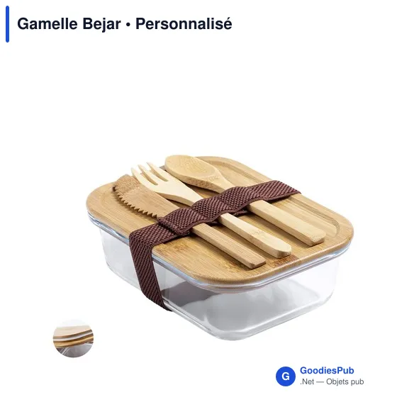 Gamelle personnalisable Bejar avec logo - Boîte à lunch en verre - Image 1