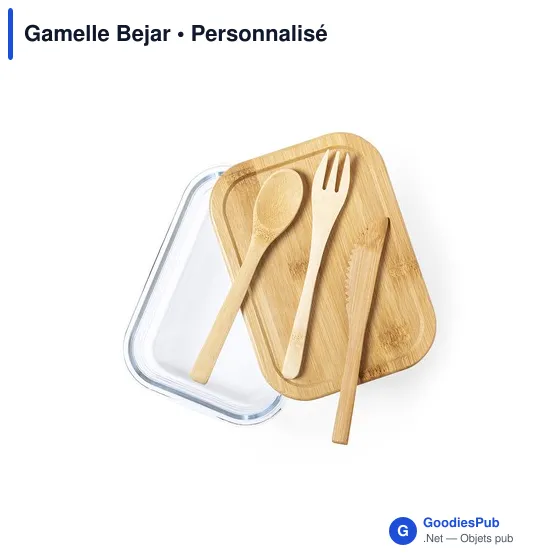 Gamelle personnalisable Bejar avec logo - Boîte à lunch en verre - Image 11