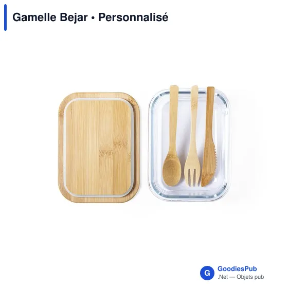 Gamelle personnalisable Bejar avec logo - Boîte à lunch en verre - Image 12