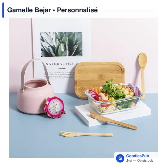 Gamelle personnalisable Bejar avec logo - Boîte à lunch en verre - Image 4