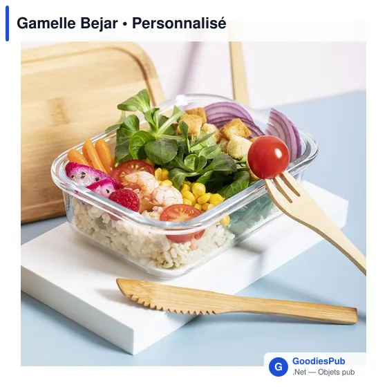 Gamelle personnalisable Bejar avec logo - Boîte à lunch en verre - Image 5