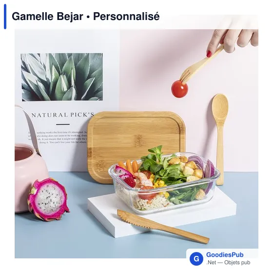 Gamelle personnalisable Bejar avec logo - Boîte à lunch en verre - Image 8