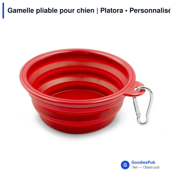 Gamelle pliable personnalisable pour chien avec logo - Platora - Image 1
