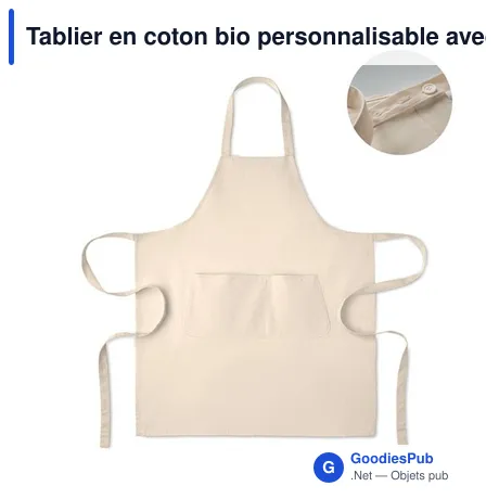 Tablier en coton bio personnalisable avec logo - GAMMA COLOUR