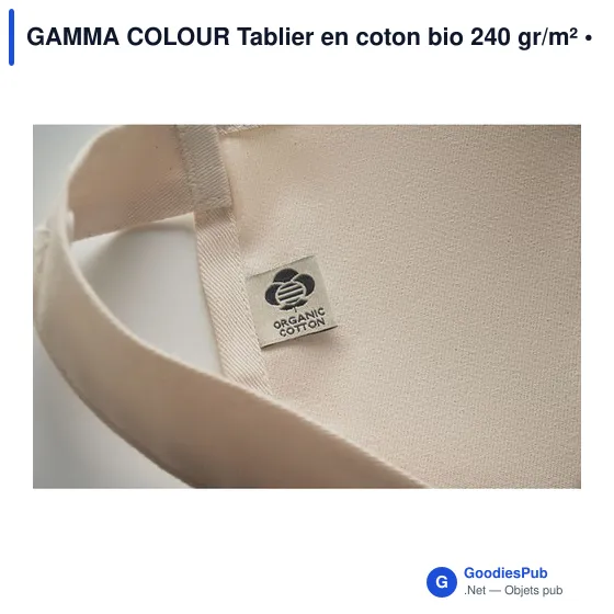 Tablier en coton bio personnalisable avec logo - GAMMA COLOUR - Image 3