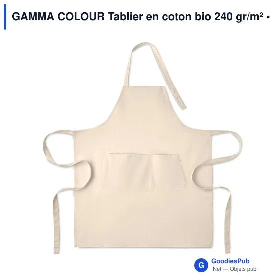 Tablier en coton bio personnalisable avec logo - GAMMA COLOUR - Image 4