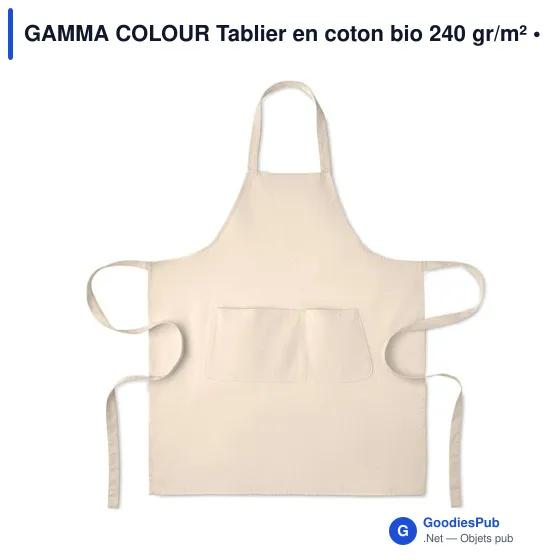 Tablier en coton bio personnalisable avec logo - GAMMA COLOUR - Image 5