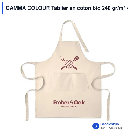Tablier en coton bio personnalisable avec logo - GAMMA COLOUR - Image 6