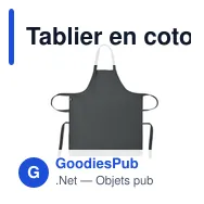 Tablier en coton bio personnalisable avec logo - GAMMA - Miniature 2