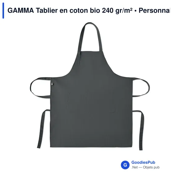 Tablier en coton bio personnalisable avec logo - GAMMA - Image 2