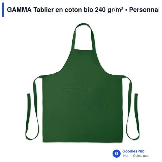 Tablier en coton bio personnalisable avec logo - GAMMA - Image 12