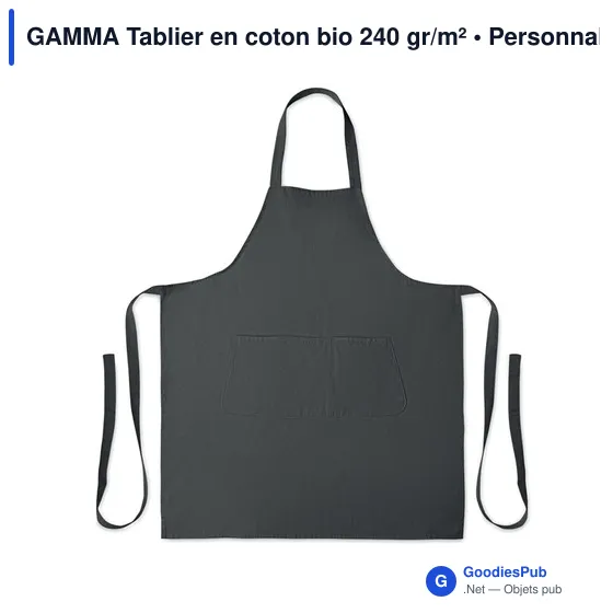Tablier en coton bio personnalisable avec logo - GAMMA - Image 3