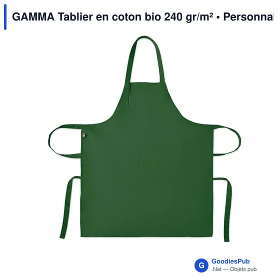 Tablier en coton bio personnalisable avec logo - GAMMA - Image 8