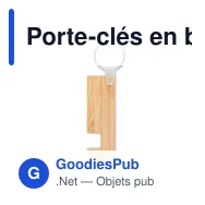 Porte-clés en bambou personnalisable avec logo pour entreprises - Miniature 3