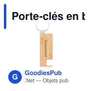 Porte-clés en bambou personnalisable avec logo pour entreprises - Miniature 4