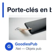 Porte-clés en bambou personnalisable avec logo pour entreprises - Miniature 5
