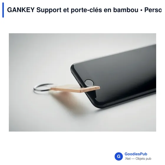 Porte-clés en bambou personnalisable avec logo pour entreprises - Image 5
