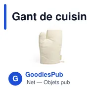 Gant de cuisine personnalisable en coton bio avec logo - Calen - Miniature 1