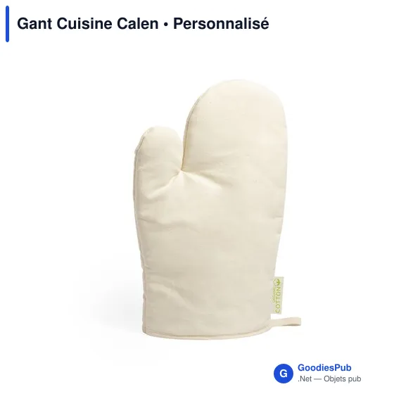 Gant de cuisine personnalisable en coton bio avec logo - Calen - Image 2