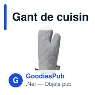 Gant de cuisine personnalisable en polyester recyclé avec logo - Miniature 1