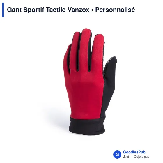 Gant sportif personnalisable Vanzox avec fonction tactileavec logo - Image 3