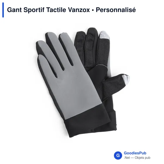 Gant sportif personnalisable Vanzox avec fonction tactileavec logo - Image 5