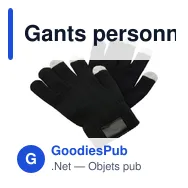 Gants personnalisables avec 3 embouts pour écran tactile - Elenaavec logo - Miniature 2