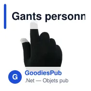 Gants personnalisables avec 3 embouts pour écran tactile - Elenaavec logo - Miniature 4