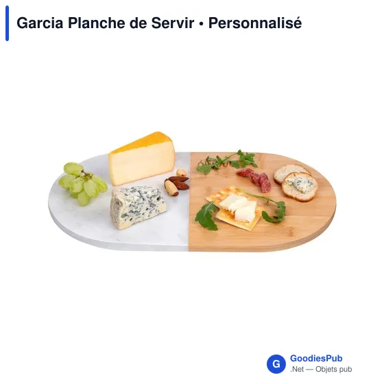Planche de Servir personnalisable en marbre et bambou - Garciaavec logo - Image 2