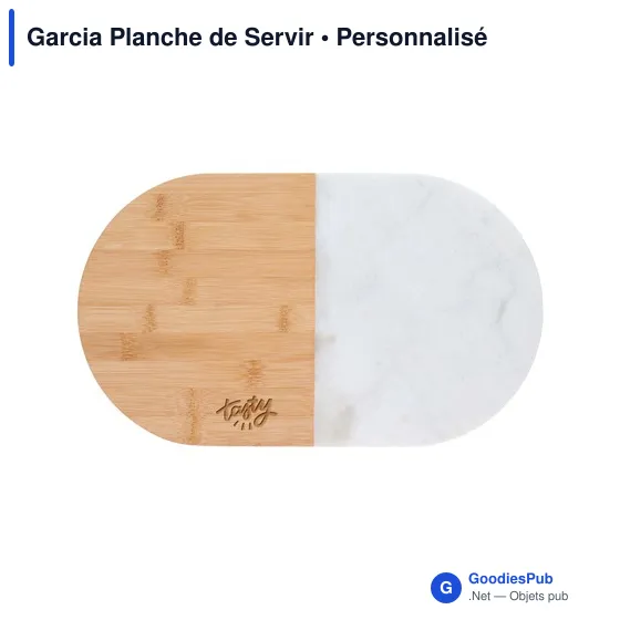 Planche de Servir personnalisable en marbre et bambou - Garciaavec logo - Image 4