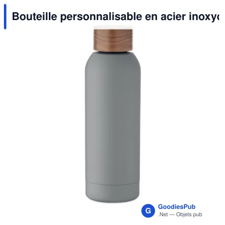 Bouteille personnalisable en acier inoxydable avec logo - GEISER 700 ml