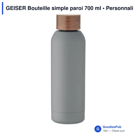 Bouteille personnalisable en acier inoxydable avec logo - GEISER 700 ml - Image 1