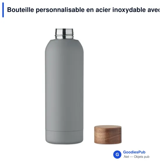 Bouteille personnalisable en acier inoxydable avec logo - GEISER 700 ml - Image 2