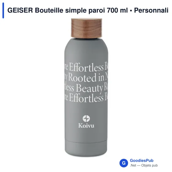 Bouteille personnalisable en acier inoxydable avec logo - GEISER 700 ml - Image 3