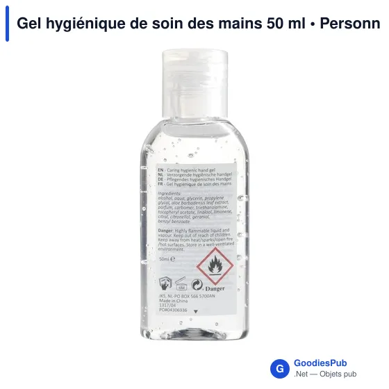 Gel hygiénique de soin des mains personnalisable avec logo - 50 ml - Image 5
